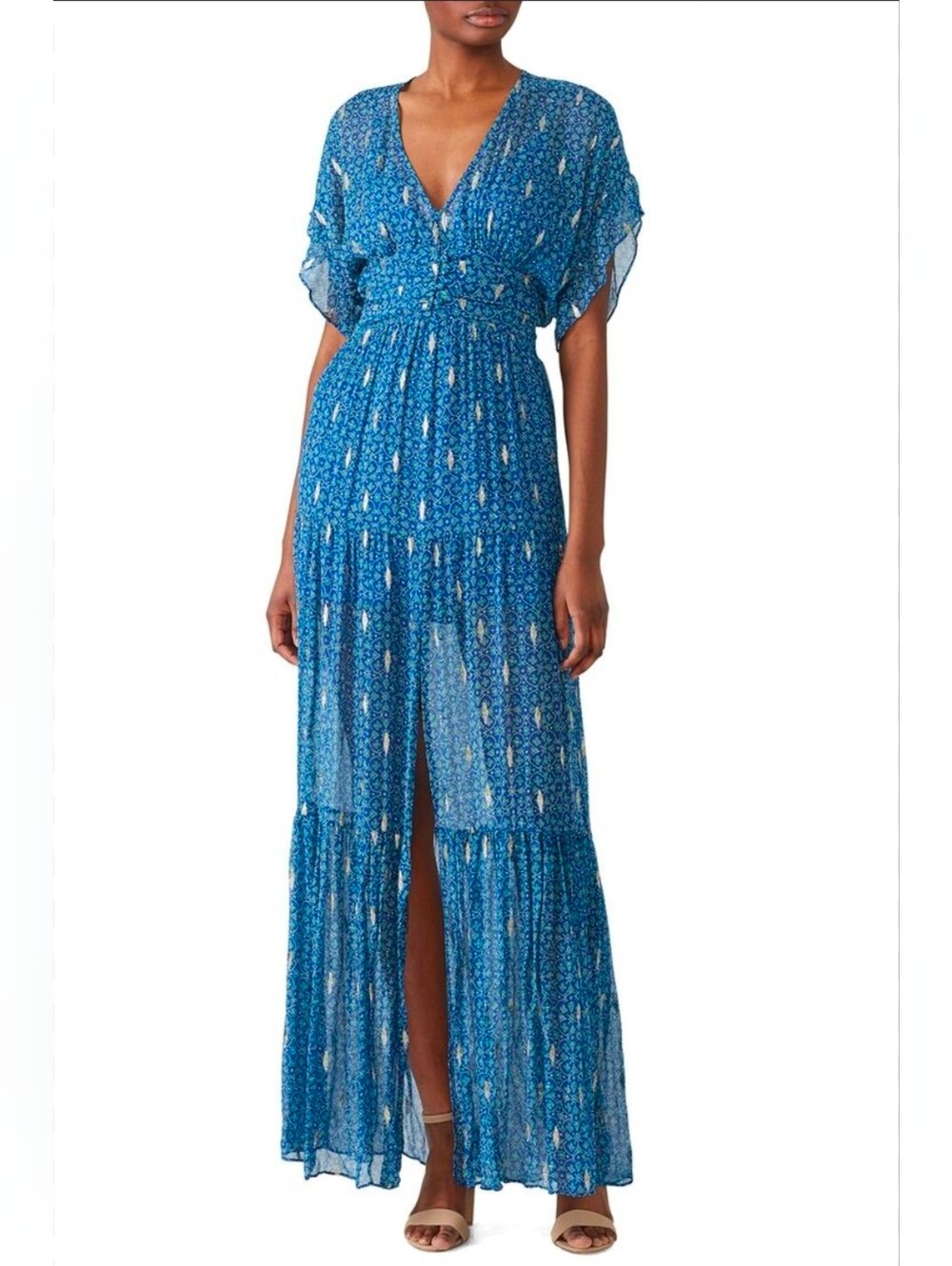 Ba&sh Blue & Gold Accent Gown